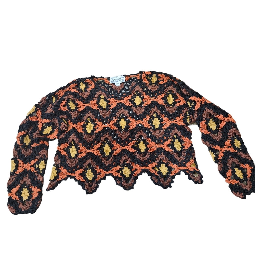 Reference Point Crochet Cropped Sweater. - Picture 5 of 8